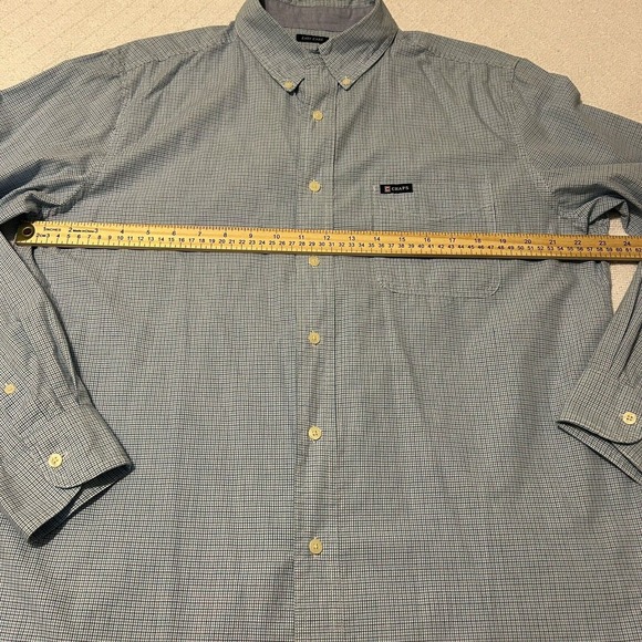 Chaps Easy Care Button-Up Shirt Men's Size L Maroon Blue Long Sleeve - Picture 11 of 16